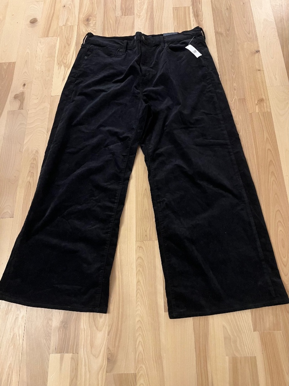 GAP Black Wide-Leg Corduroy Trousers